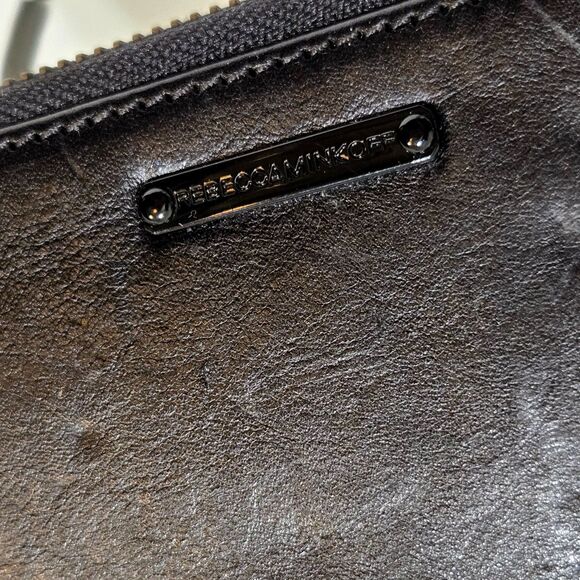 Rebecca Minkoff Black Leather Three Zipper Zip Around 7.5" Clutch Wallet - Picture 5 of 7